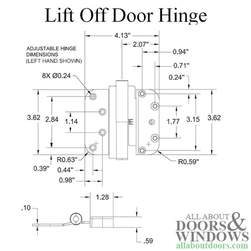 M3 Dual Adjustable Lift Off Hinge, Concealed Ball Bearings, Left
Hand as Shown - M3 Dual Adjustable Lift Off Hinge, Concealed Ball Bearings, Left
Hand as Shown