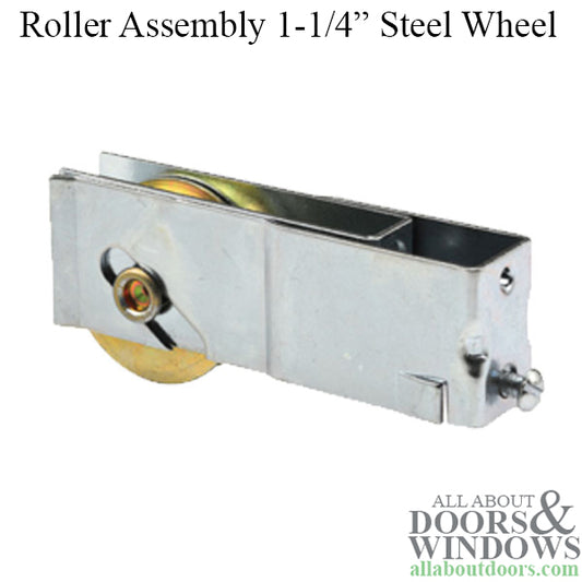 1-1/4 Steel Wheel, Roller Assembly