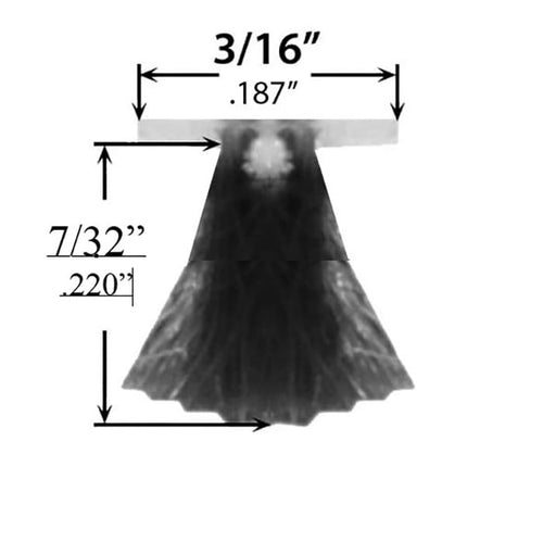 Fuzzy Weatherstrip .187 Backing x .220 Pile with Fin seal - Fuzzy Weatherstrip .187 Backing x .220 Pile with Fin seal