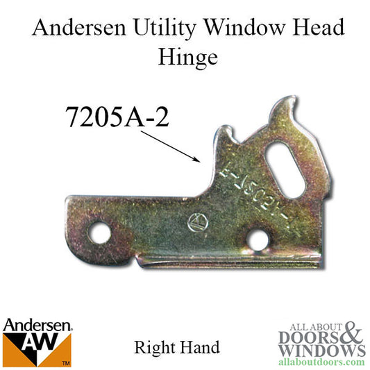 Head Hinge-Right 7205-2, Andersen Basement/Utility Window