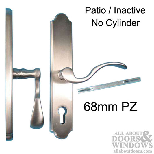 Germania Lever, Lara 68mm Backplate, Patio / Inactive Right hand Handleset - Satin Nickel