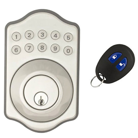 Keyless Multipoint Lock Deadbolt with Digital Keypad and Remote - Satin Nickel