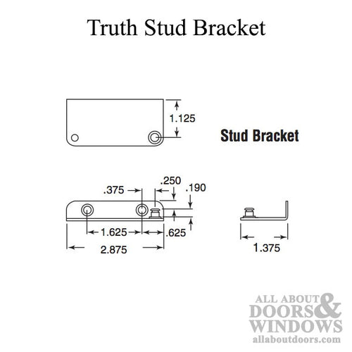 Truth Stud Bracket,   # 20629 / 10415, Right Hand - E-Gard finish - Truth Stud Bracket,   # 20629 / 10415, Right Hand - E-Gard finish