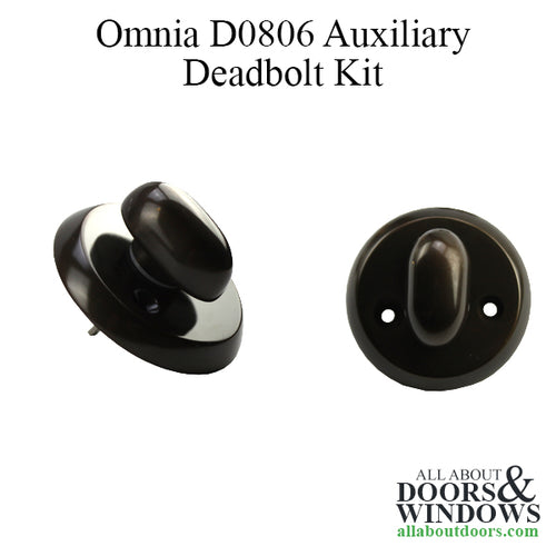 Omnia D0806 Auxiliary Deadbolt - Oil Rubbed Bronze - Omnia D0806 Auxiliary Deadbolt - Oil Rubbed Bronze