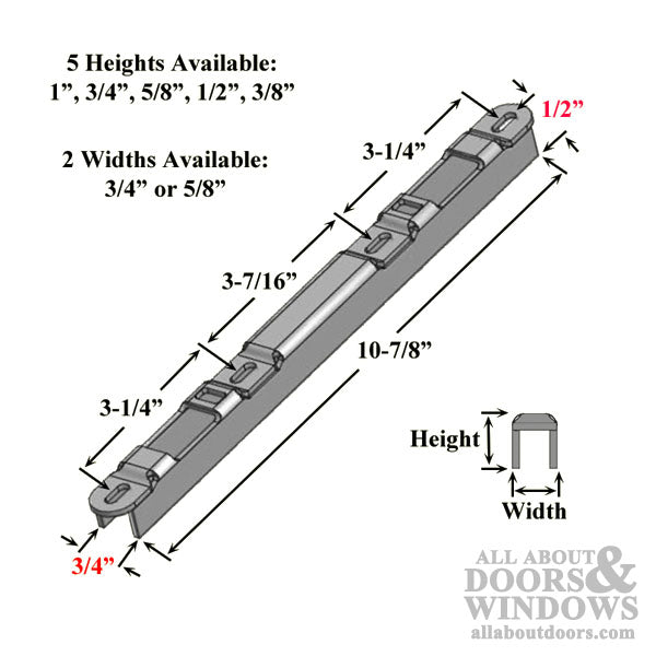 Sliding Door Keeper, 1/2 Inch Raised Dual Point Strike- Stainless Steel - Sliding Door Keeper, 1/2 Inch Raised Dual Point Strike- Stainless Steel