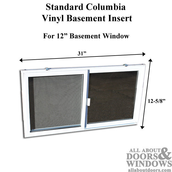 C-400-12 Vinyl Basement Window Insert, Dual Pane Glass - C-400-12 Vinyl Basement Window Insert, Dual Pane Glass