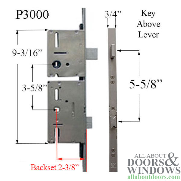 P3000 Replacement Deadbolt Gearbox / Lock Case 60/92 - P3000 Replacement Deadbolt Gearbox / Lock Case 60/92