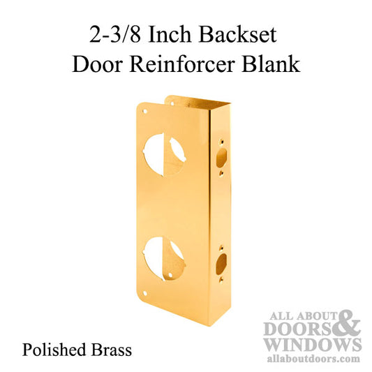 1-3/4 Inch Door Reinforcer, 2-3/8 Inch Backset - Polished Brass