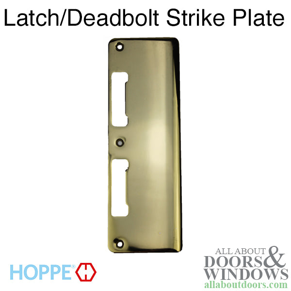 Latch & Deadbolt Strike Plate, 2.94 x 8.82  Extra Wide - Plated Polished Brass - Latch & Deadbolt Strike Plate, 2.94 x 8.82  Extra Wide - Plated Polished Brass