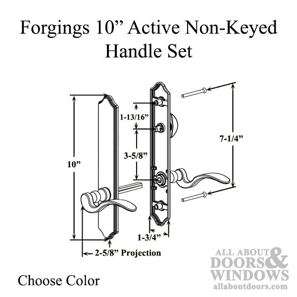 Forgings 10 Inch Round Top Handle Set Active Door Non-Keyed - Forgings 10 Inch Round Top Handle Set Active Door Non-Keyed