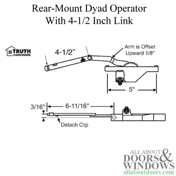 Blemished Rear Mount Dyad Operator, 4-1/2 inch holes, Left Hand - Chestnut Bronze - Blemished Rear Mount Dyad Operator, 4-1/2 inch holes, Left Hand - Chestnut Bronze
