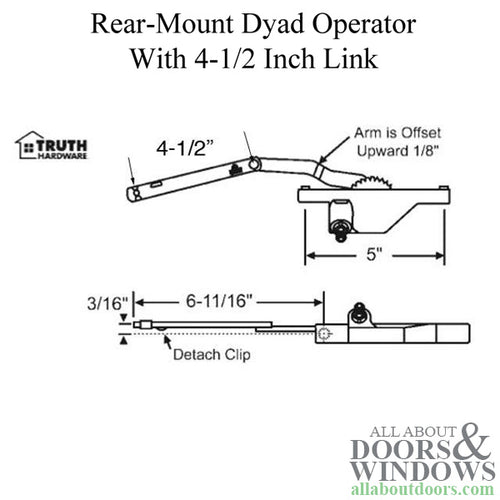 Blemished Rear Mount Dyad Operator, 4-1/2 inch holes, Left Hand - Chestnut Bronze - Blemished Rear Mount Dyad Operator, 4-1/2 inch holes, Left Hand - Chestnut Bronze