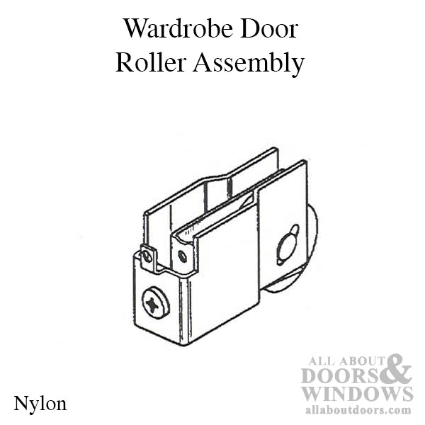 Roller, Wardrobe Door 1-1/2 Inch Nylon Wheel - Roller, Wardrobe Door 1-1/2 Inch Nylon Wheel