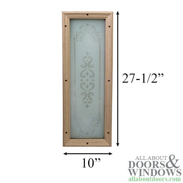 Rectangular Frosted Image Etched Glass door lite 10