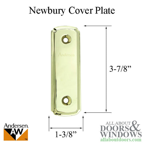 Andersen Gliding Door Cover Plate, Newbury Style - Polished Brass - Andersen Gliding Door Cover Plate, Newbury Style - Polished Brass