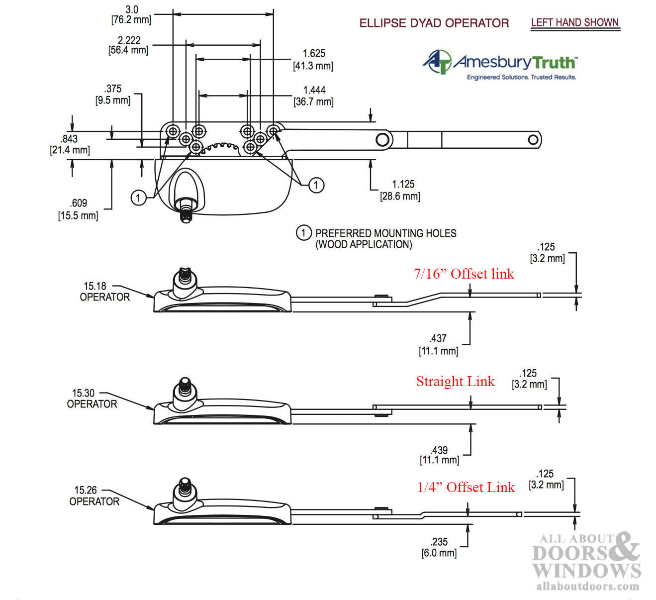 Truth Ellipse split arm Dyad operator, 7/16