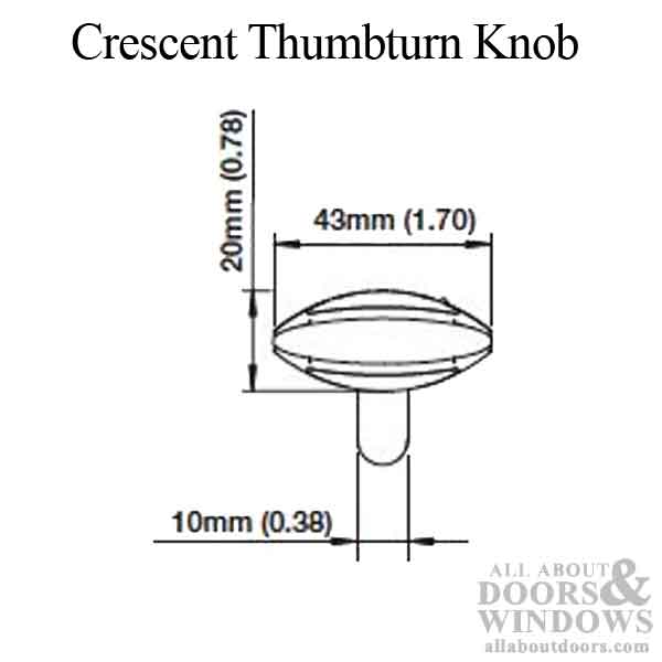 HOPPE HLS9000 Series Crescent Knob for Sliding Door with Thumbturn Shaft - HOPPE HLS9000 Series Crescent Knob for Sliding Door with Thumbturn Shaft