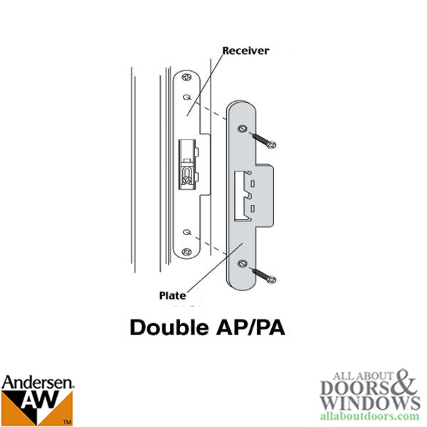 Andersen Latch & Deadbolt Strike Plate Cover, AP/PA  Double Door - Satin Nickel - Andersen Latch & Deadbolt Strike Plate Cover, AP/PA  Double Door - Satin Nickel