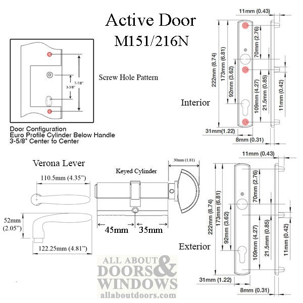 Verona M151/216N/KC  35/45 Cylinder 2-1/4