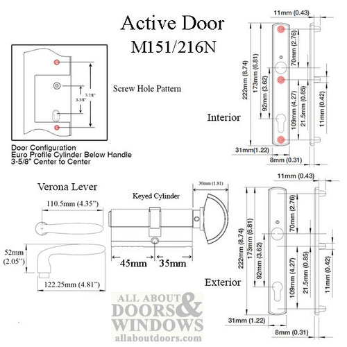 Verona M151/216N/KC  35/45 Cylinder 2-1/4