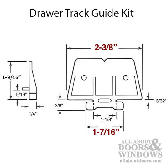 Drawer Track Guide Kit - 1-1/2 In Track Opening