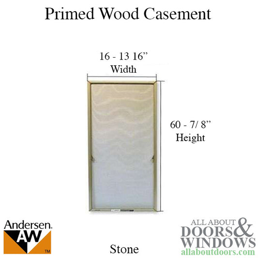 Window Screen, Primed Casement, N5 16 13/16 x 60-7/8  - Stone