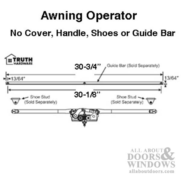 Truth Entrygard Dual Arm Awning 28-3/4 Inch Roto Crank Operator - Truth Entrygard Dual Arm Awning 28-3/4 Inch Roto Crank Operator