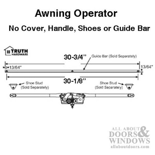 Truth Entrygard Dual Arm Awning 28-3/4 Inch Roto Crank Operator - Truth Entrygard Dual Arm Awning 28-3/4 Inch Roto Crank Operator