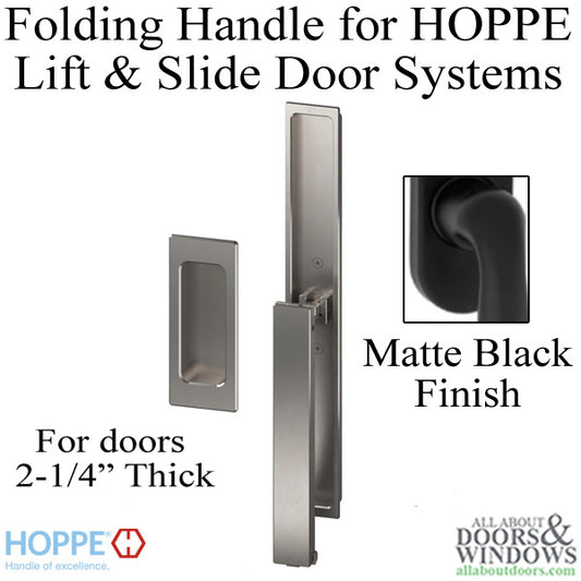 HOPPE Folding Handle and Pull for Lift and Slide Door System - Matte Black