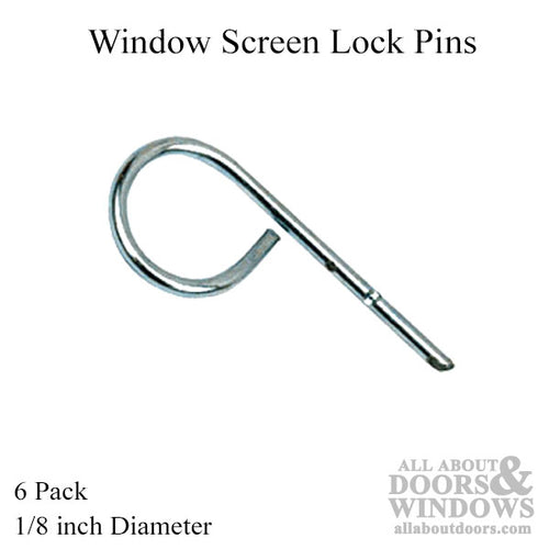 Window Screen Lock Pin, 1/8” Diameter - Window Screen Lock Pin, 1/8” Diameter