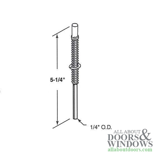 Leigh Top Pivot Rod, 1/4 Diameter  w/ Spring - Leigh Top Pivot Rod, 1/4 Diameter  w/ Spring