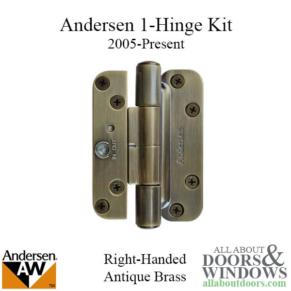 1 Hinge Kit, 2005-Present Andersen FWH Right Hand Door - Antique Brass - 1 Hinge Kit, 2005-Present Andersen FWH Right Hand Door - Antique Brass