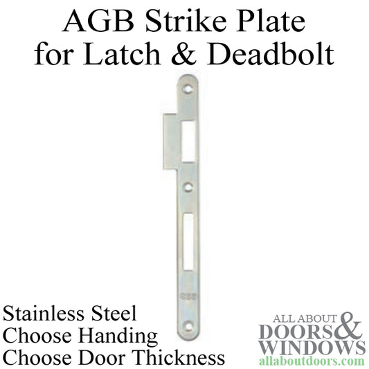 AGB Latch & Deadbolt Strike / Keeper - Choose Handing & Door Thickness