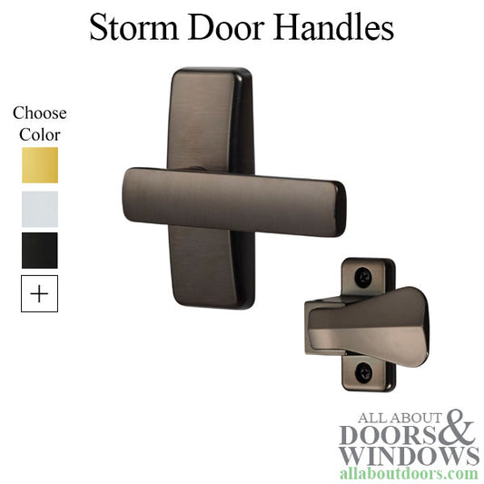 Modern Storm Door Straight Lever with Inside Push Paddle - Choose Color