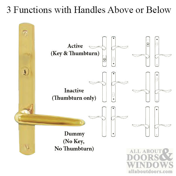 G-U Torino Handle and 30mm Plate Series, Solid Brass, Active, Key and Thumbturn (Handle Below Cylinder), Choose Color - G-U Torino Handle and 30mm Plate Series, Solid Brass, Active, Key and Thumbturn (Handle Below Cylinder), Choose Color