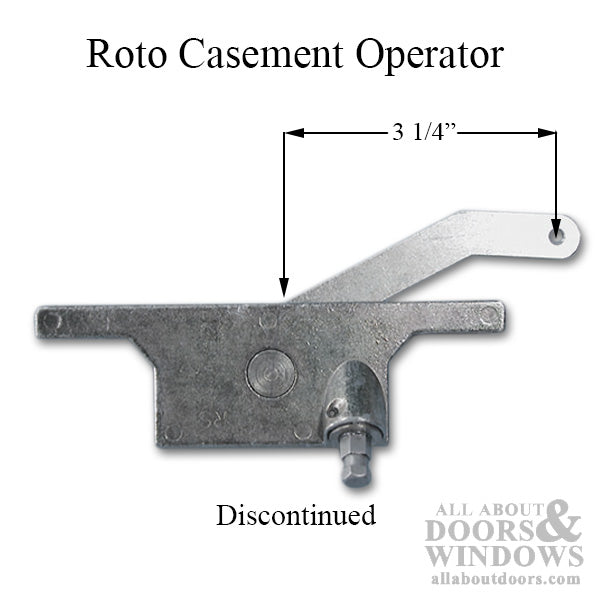 Roto Casement Operator  3-1/4 arm, Hex Spline, Left Hand  - Discontinued - Roto Casement Operator  3-1/4 arm, Hex Spline, Left Hand  - Discontinued