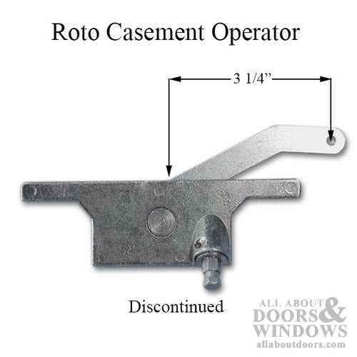 Roto Casement Operator  3-1/4 arm, Hex Spline, Left Hand  - Discontinued - Roto Casement Operator  3-1/4 arm, Hex Spline, Left Hand  - Discontinued