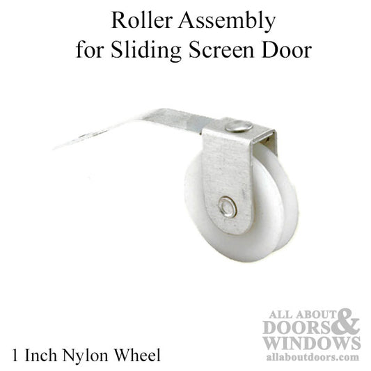 V Spring Tension Roller Assembly with 1 Inch Nylon Wheel for Sliding Screen Door