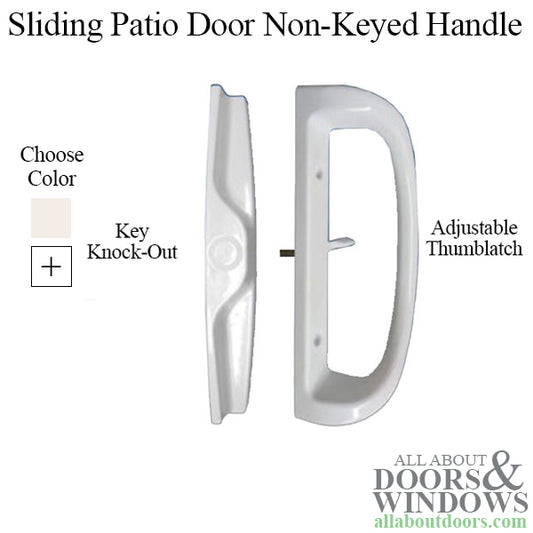 Sliding Patio Door Handle Non-Keyed Adjustable Thumb Turn Powder Coat Finish