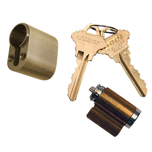 Andersen Keyed Cylinder with Housing -  Antique Brass
