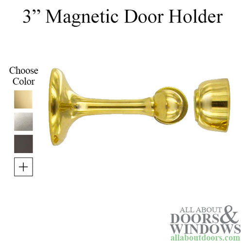 3'' Magnetic Door Holder Round Base - Choose Finish - 3'' Magnetic Door Holder Round Base - Choose Finish