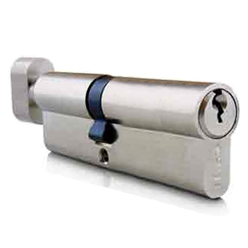 Euro Profile Cylinder, Nickel, 360 degree, Offset 40mm Interior, 60mm Exterior, ER2D Key type - Euro Profile Cylinder, Nickel, 360 degree, Offset 40mm Interior, 60mm Exterior, ER2D Key type