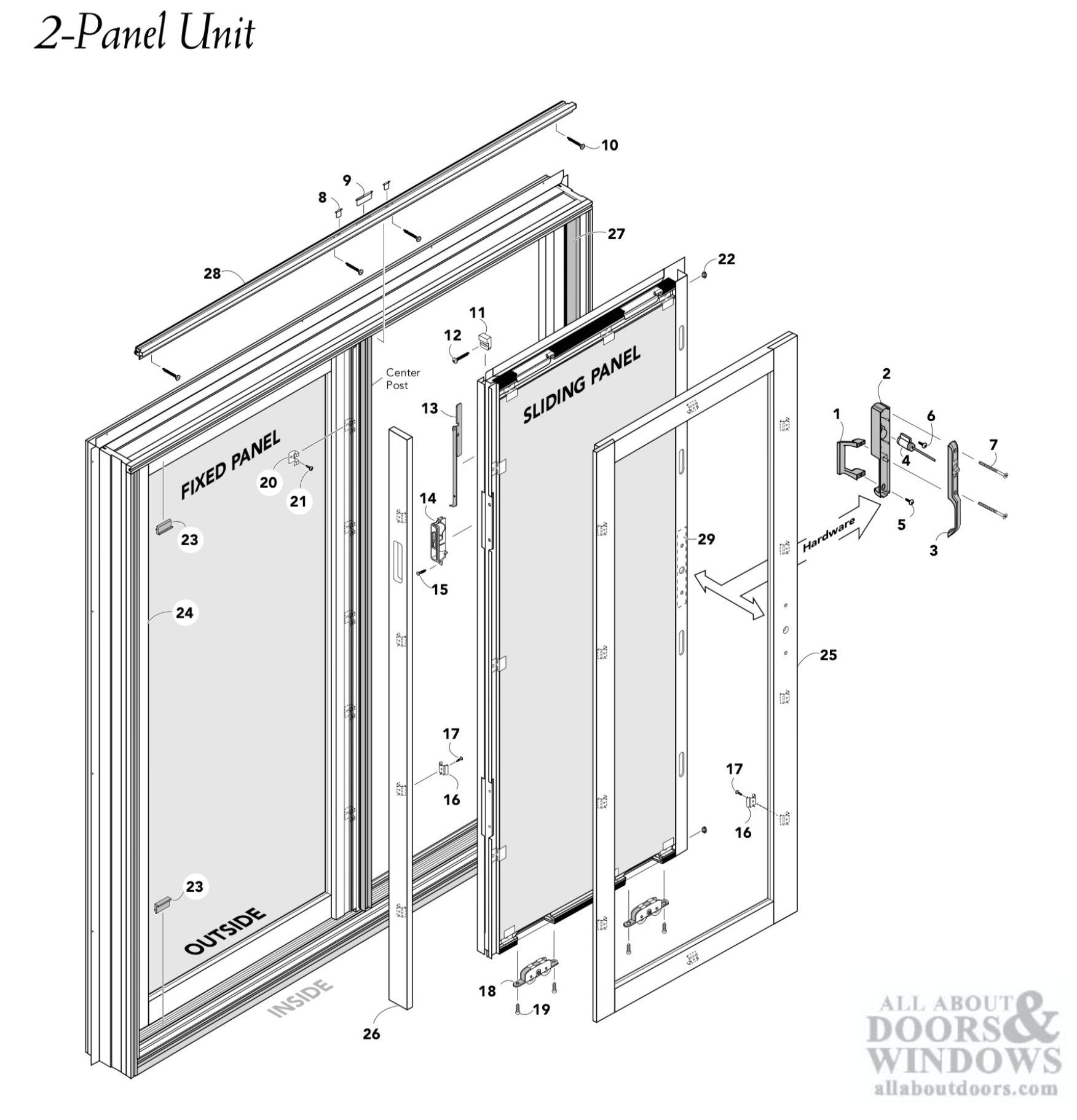 Mull Post Spring Clip for Peachtree Sliding Patio Door (Ariel) - Mull Post Spring Clip for Peachtree Sliding Patio Door (Ariel)