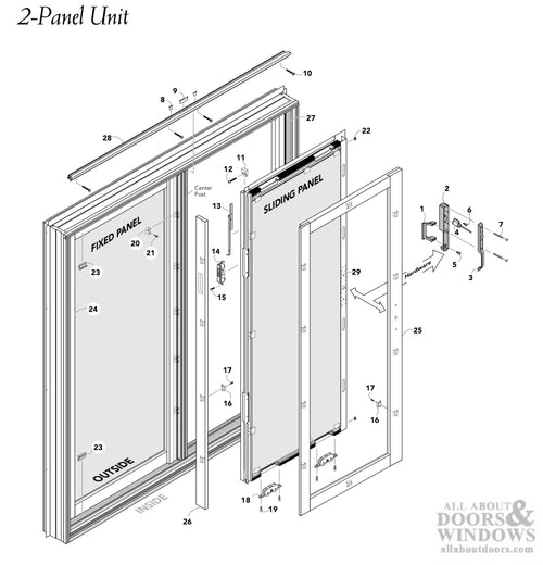 Mull Post Spring Clip for Peachtree Sliding Patio Door (Ariel) - Mull Post Spring Clip for Peachtree Sliding Patio Door (Ariel)