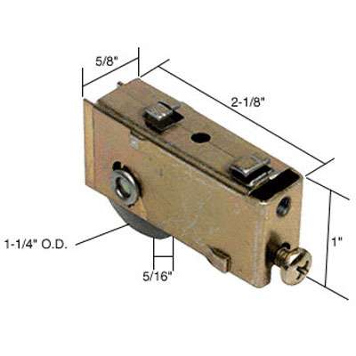Sliding Door Roller Single Steel Roller Ball Bearing For Sliding Glass Door Plain Back Housing 1.25 Inch Steel Wheel