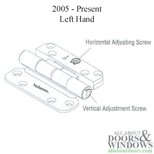 Andersen Single Hinge, Left Hand (2005-Present) - Brassy Gold Tone -Blemished - Andersen Single Hinge, Left Hand (2005-Present) - Brassy Gold Tone -Blemished