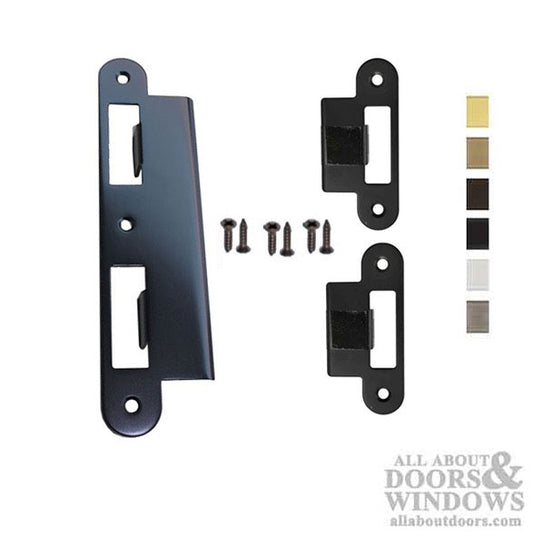 G-U Latch and Deadbolt Strike Plate Kit, Reversible, 2-1/4 Inch Door - Choose Color