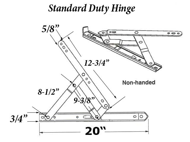 4 Bar Commercial Window Hinge, 7/8 x 20 in. Heavy Duty Window Track, Truth - Stainless Steel - 4 Bar Commercial Window Hinge, 7/8 x 20 in. Heavy Duty Window Track, Truth - Stainless Steel