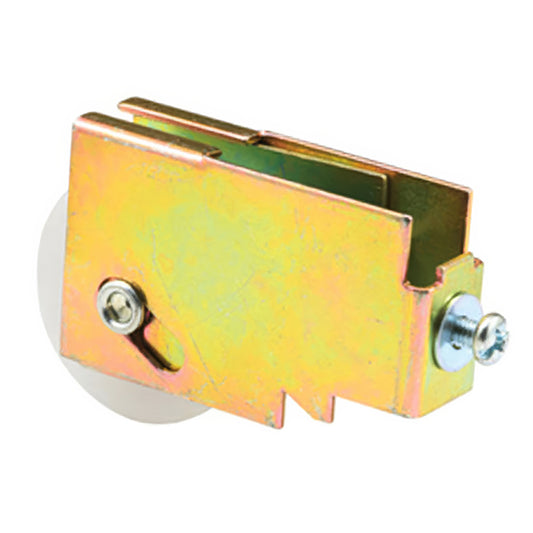 Sliding Door Roller Nylon Ball Bearing Roller Assembly Plain Back Steel Construction Single Door Roller 1.688 Inch Nylon Wheel Diameter