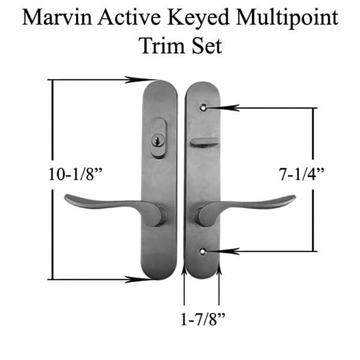 Marvin Door Handle Set PVD Satin Nickel Active Keyed Marvin Door Handle - Marvin Door Handle Set PVD Satin Nickel Active Keyed Marvin Door Handle